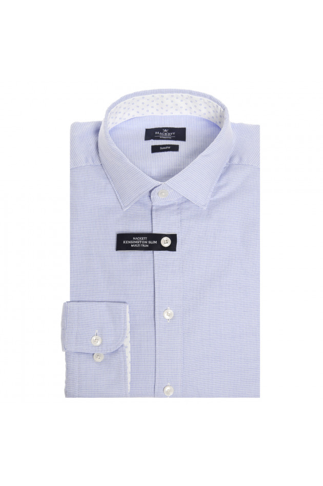 Hackett London Baumwollhemd in Hellblau gemustert