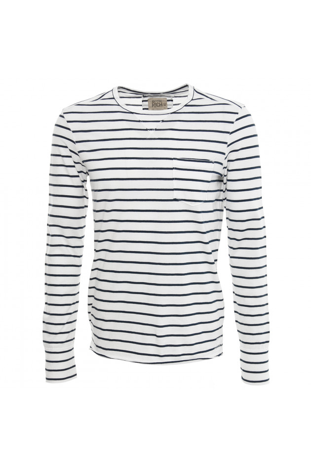 Better Rich Baumwollshirt in Weiß/Blau gestreift
