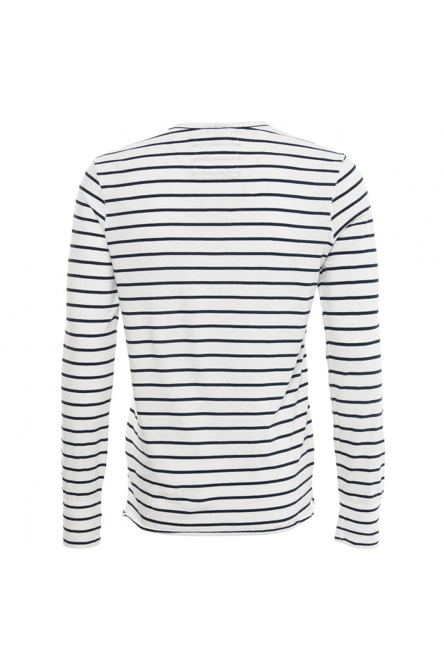 Better Rich Baumwollshirt in Weiß/Blau gestreift