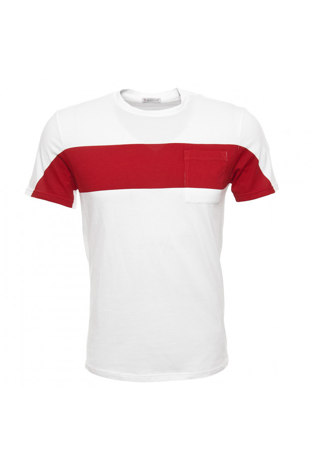 Moncler Baumwollshirt in Weiß/Rot