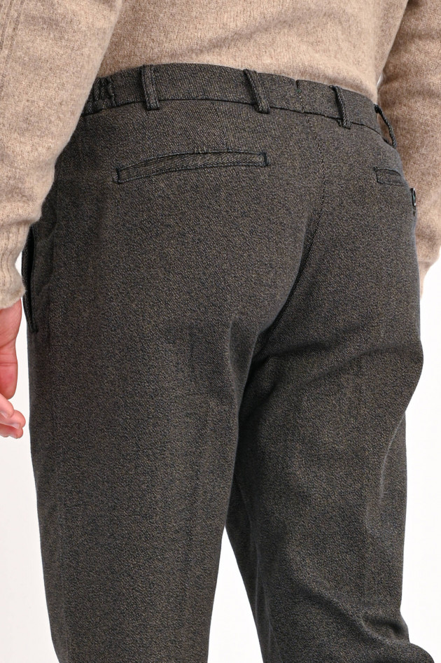 Berwich Bundfaltenhose RETRORELAX in Beige/Schwarz