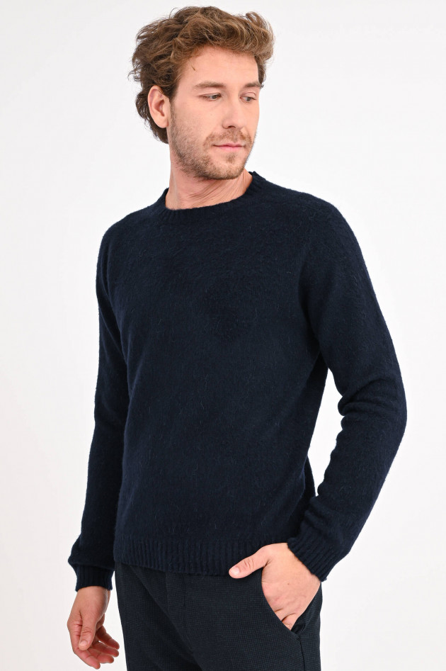 Boglioli Weicher Strickpullover in Schwarzblau