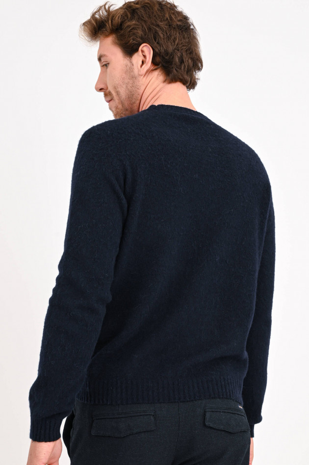 Boglioli Weicher Strickpullover in Schwarzblau