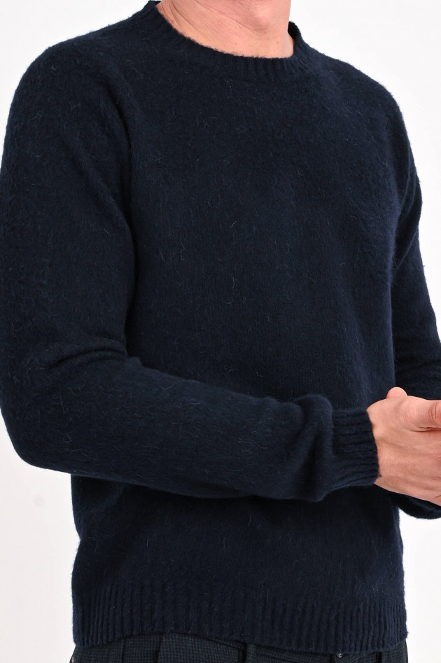 Boglioli Weicher Strickpullover in Schwarzblau