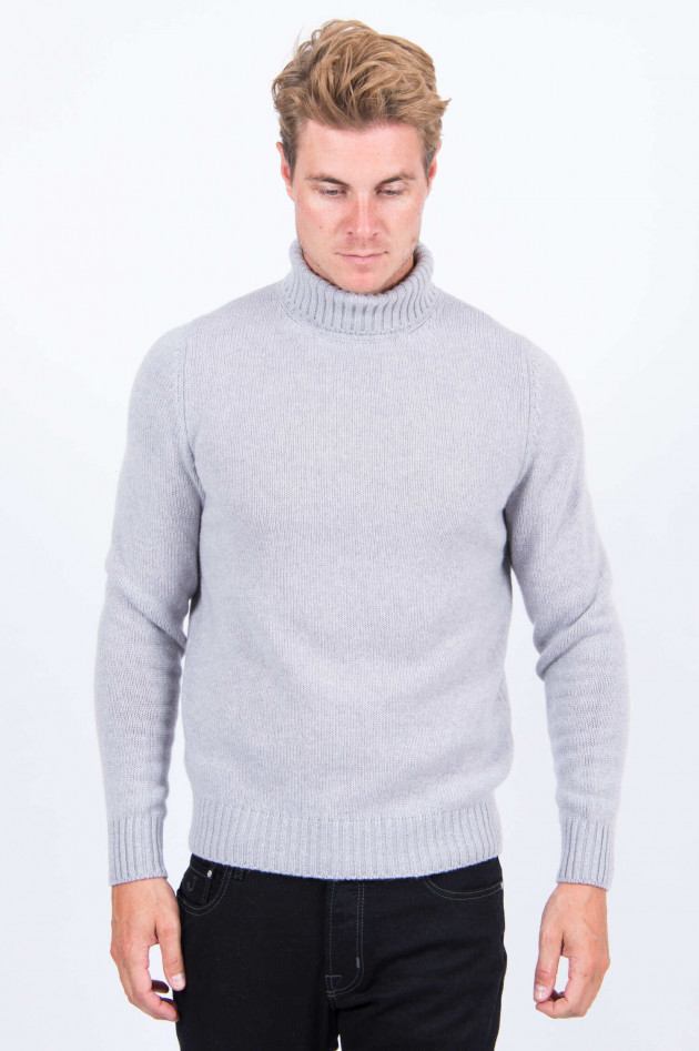 Bruno Manetti Rollkragenpullover in Hellgrau