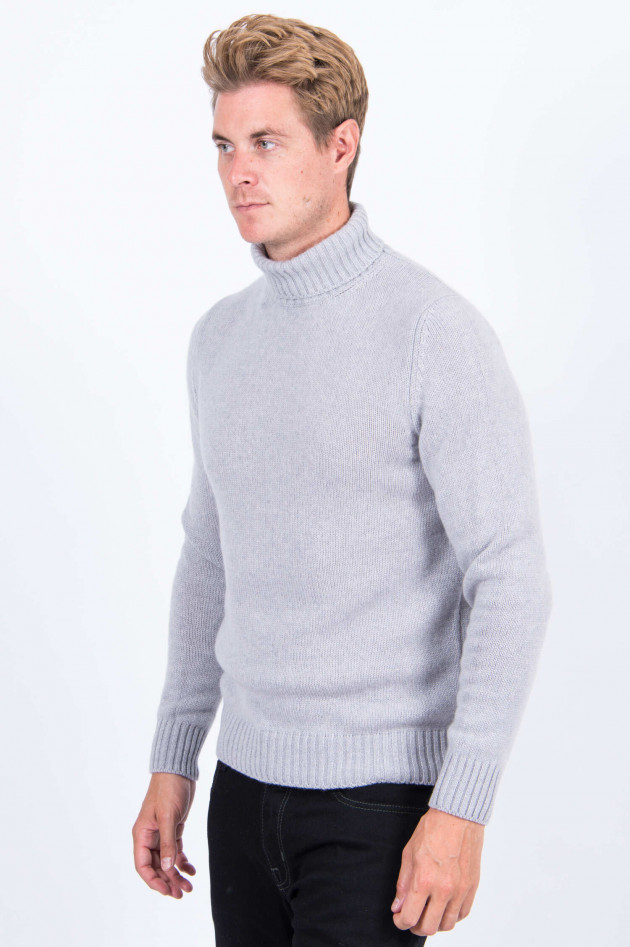 Bruno Manetti Rollkragenpullover in Hellgrau