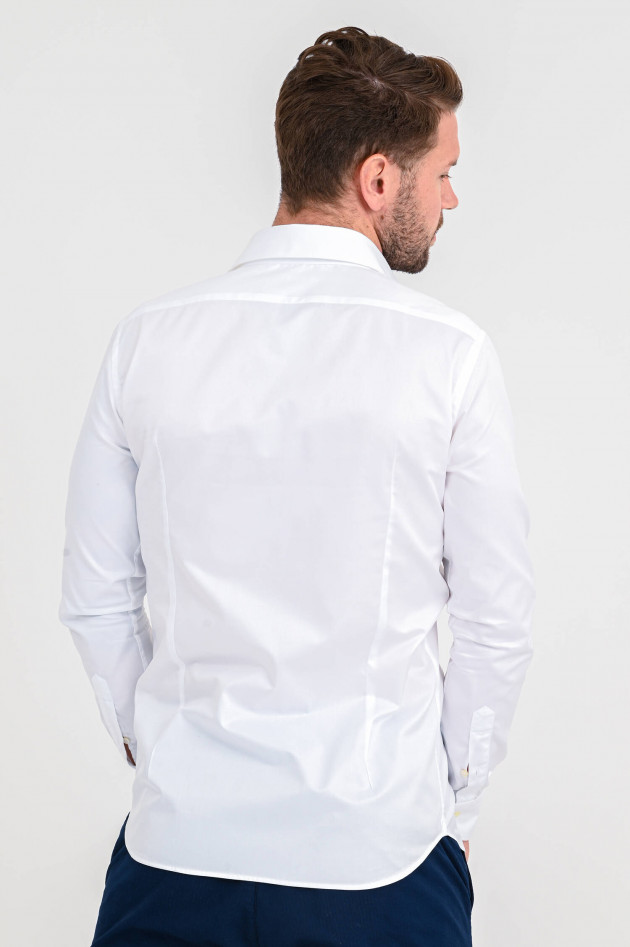 Caliban Twill-Hemd in Weiß