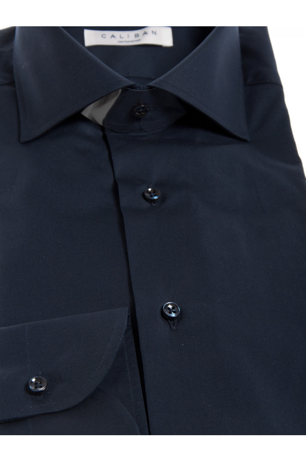 Baumwollhemd Dunkelblau Slim Fit