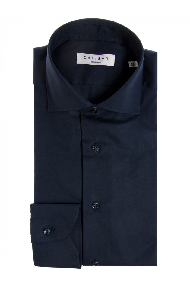 Baumwollhemd Dunkelblau Slim Fit