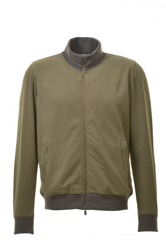 Capobianco Sweatjacke in Oliv/Grau