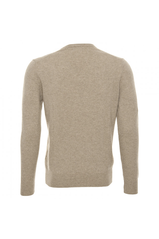 Grüner Cashmerepullover in Beige