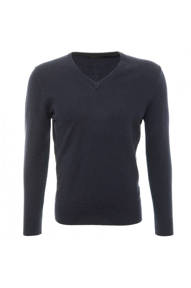 Grüner Cashmerepullover in Navy