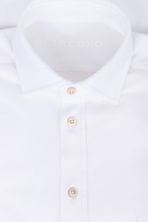 Circolo 1901 Baumwoll-Piqué-Hemd in Weiß
