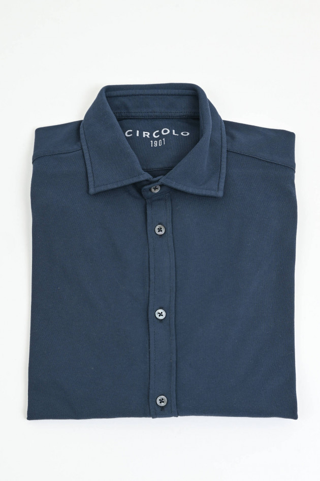 Circolo 1901 Langarm Polo-Shirt in Navy