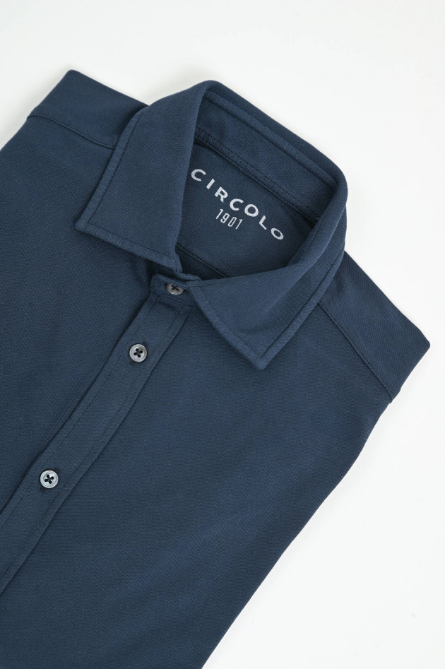 Circolo 1901 Langarm Polo-Shirt in Navy