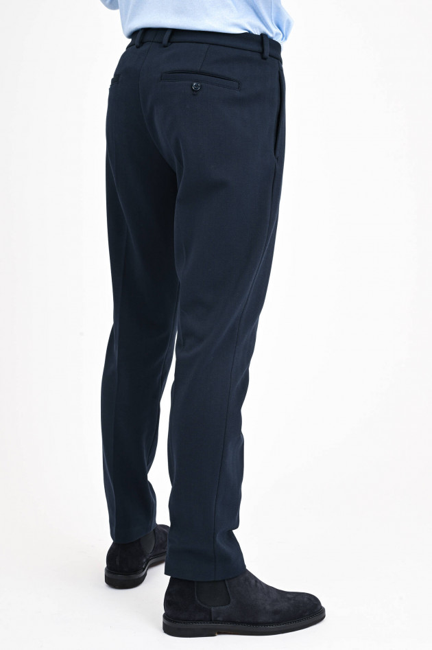 Circolo 1901 Strukturierte Hose mit Bundfalten in Navy