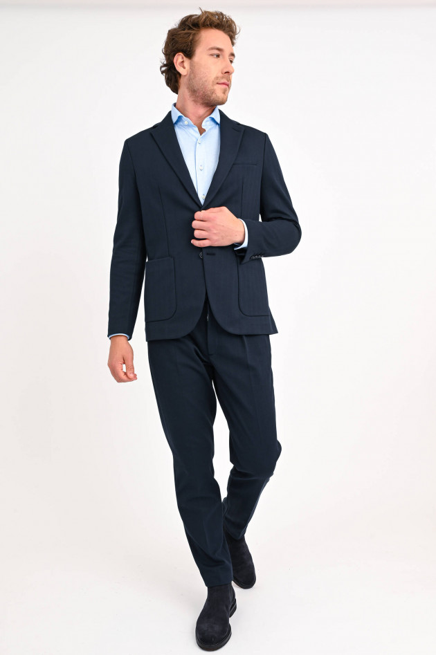 Circolo 1901 Strukturierte Hose mit Bundfalten in Navy