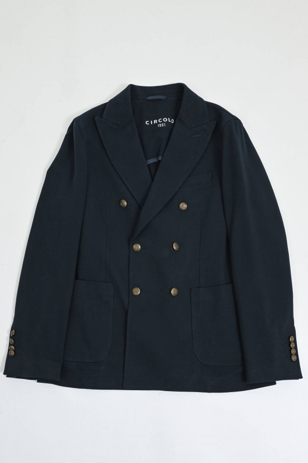 Circolo 1901 Doppelreiher Sakko aus Baumwoll-Mix in Navy