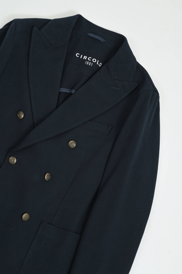 Circolo 1901 Doppelreiher Sakko aus Baumwoll-Mix in Navy