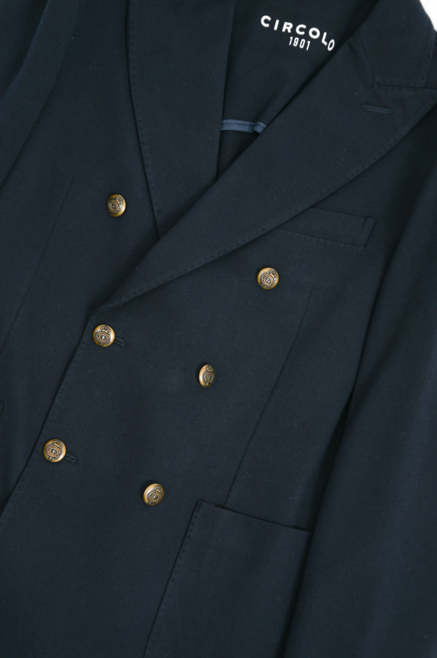 Circolo 1901 Doppelreiher Sakko aus Baumwoll-Mix in Navy