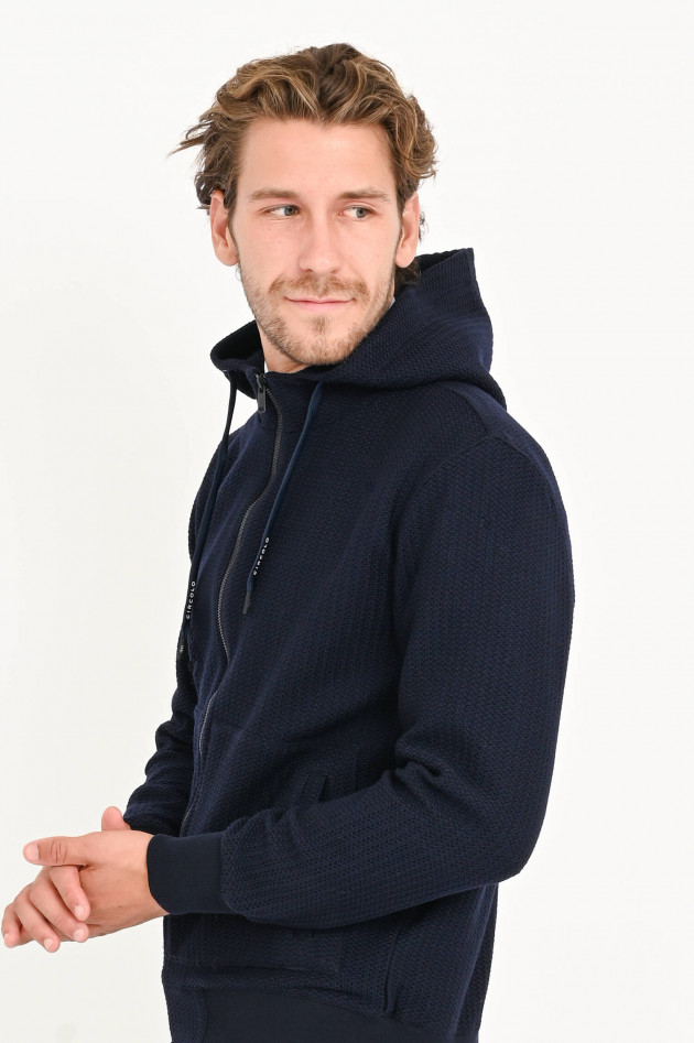 Circolo 1901 Kapuzenjacke aus raffiniertem Strick in Navy