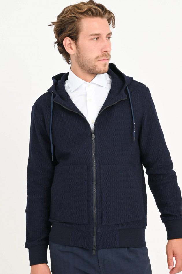 Circolo 1901 Kapuzenjacke aus raffiniertem Strick in Navy