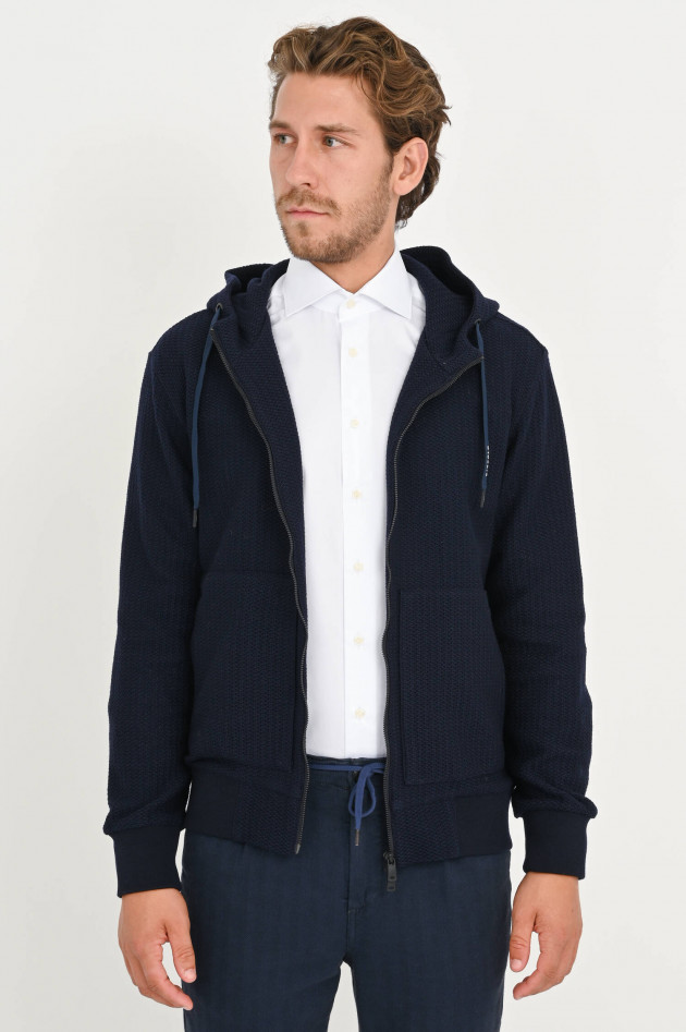 Circolo 1901 Kapuzenjacke aus raffiniertem Strick in Navy