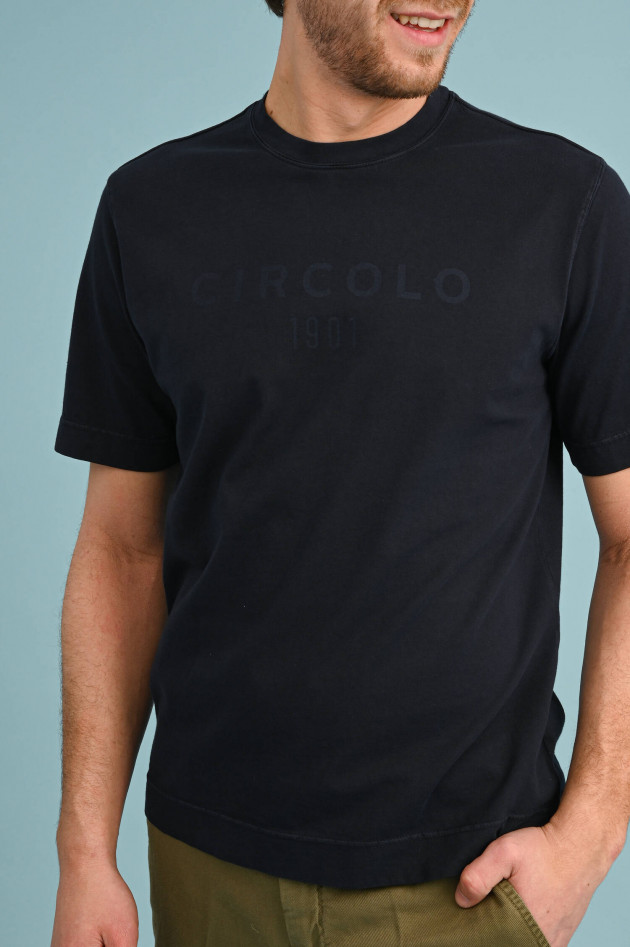 Circolo 1901 T-Shirt mit Logo-Schriftzug in Navy