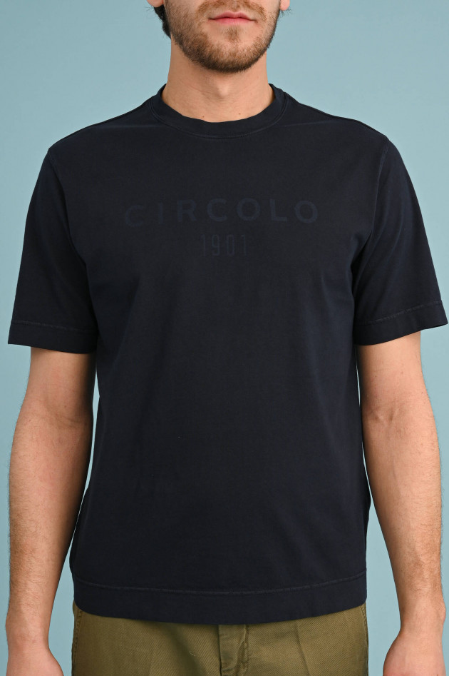 Circolo 1901 T-Shirt mit Logo-Schriftzug in Navy