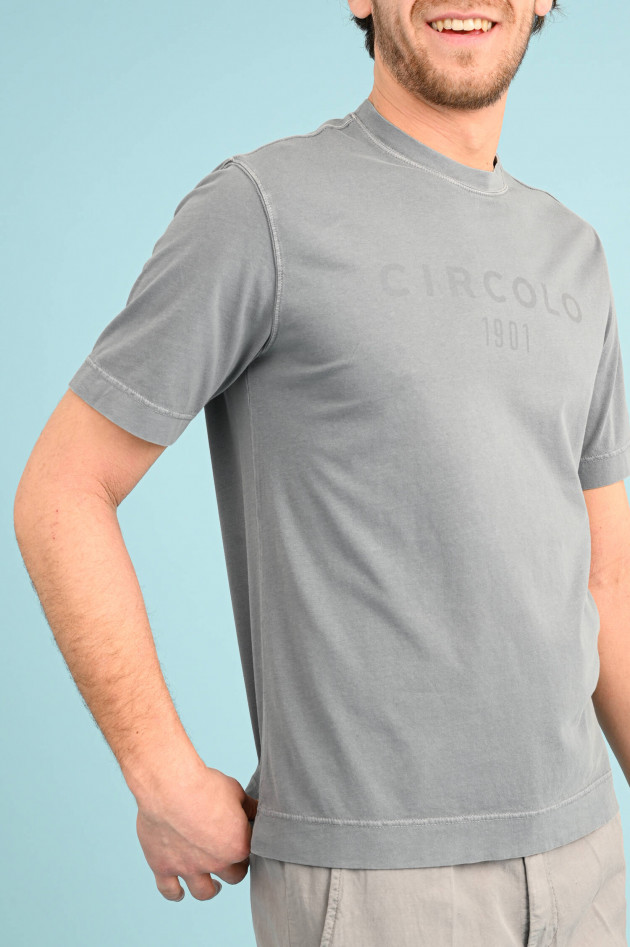 Circolo 1901 T-Shirt mit Logo-Schriftzug in Grau