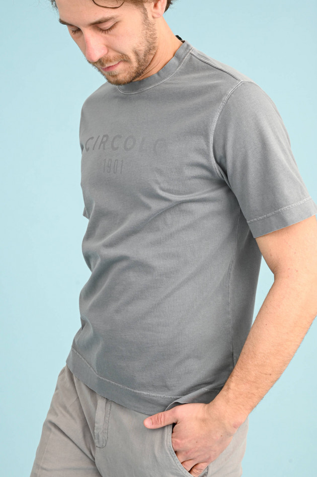 Circolo 1901 T-Shirt mit Logo-Schriftzug in Grau