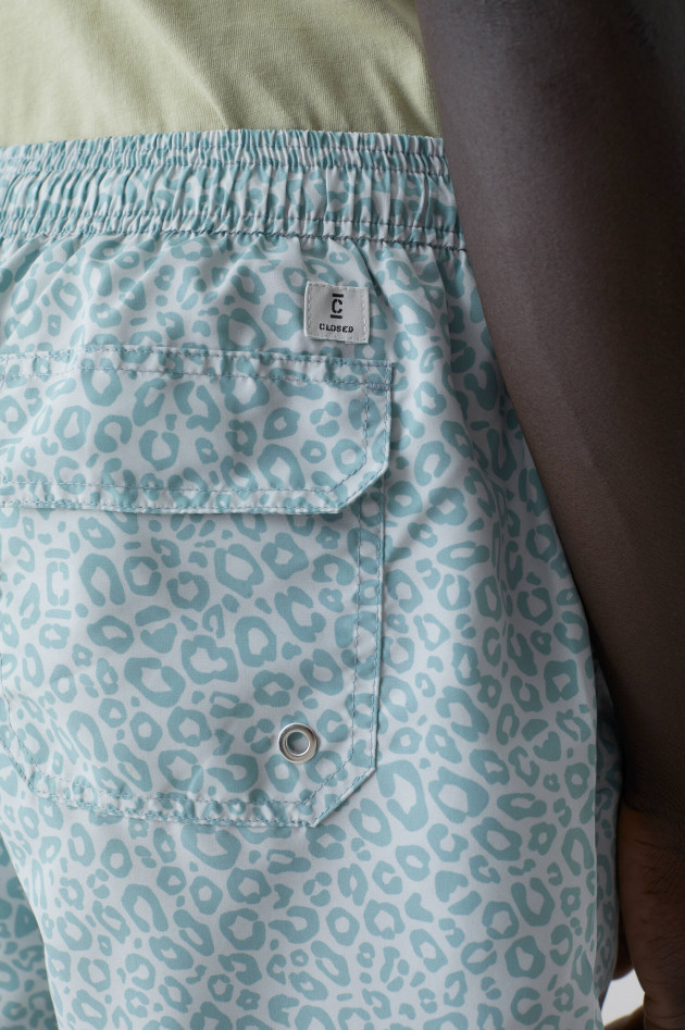 Closed Badeshorts mit Allover Print in Mintgrün