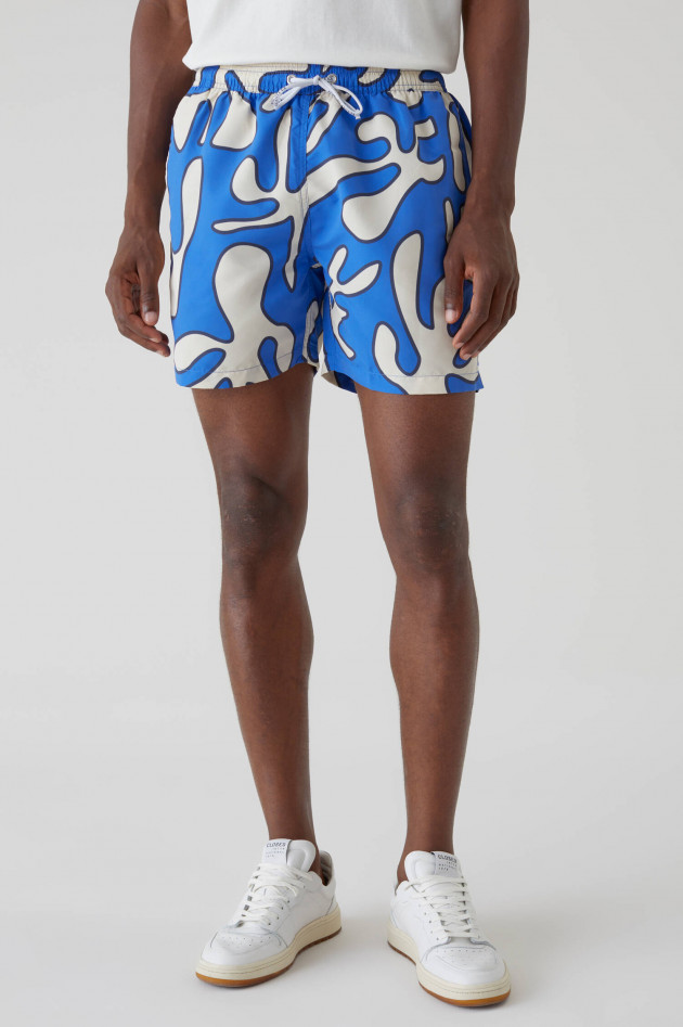 Closed Badeshorts mit Allover Print in Blau/Ecru