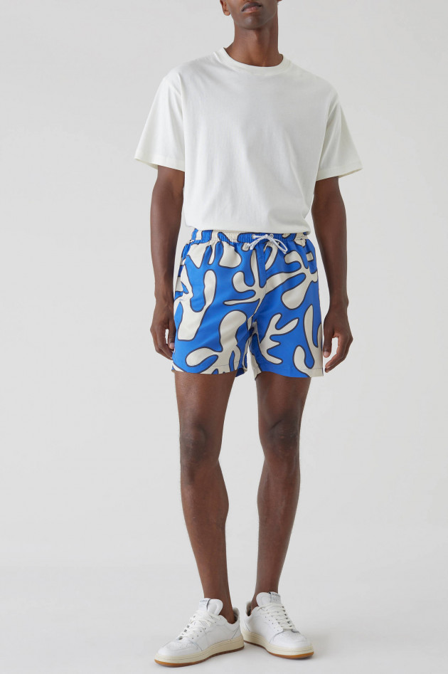 Closed Badeshorts mit Allover Print in Blau/Ecru