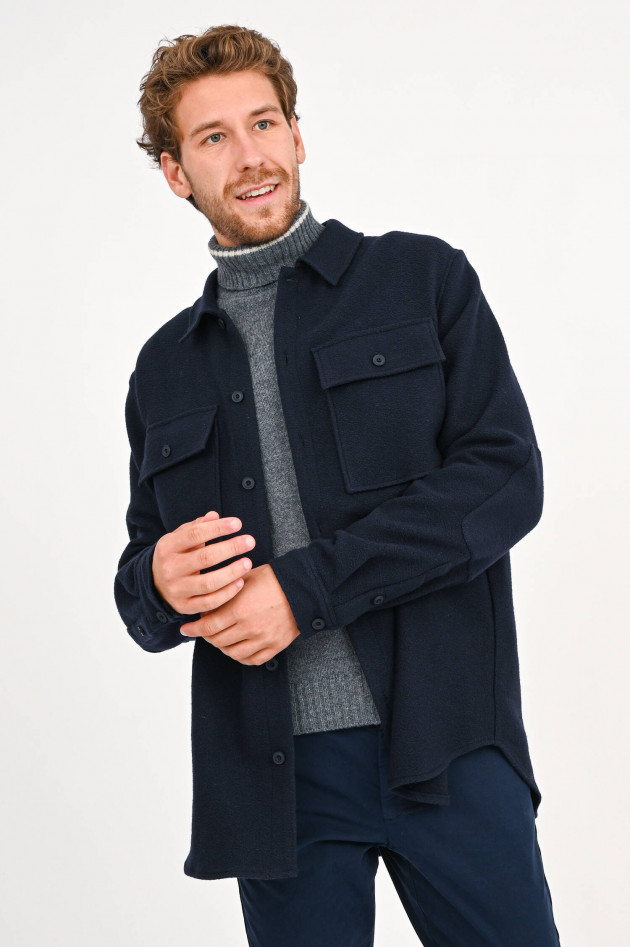 Closed Overshirt aus Wollmix in Navy