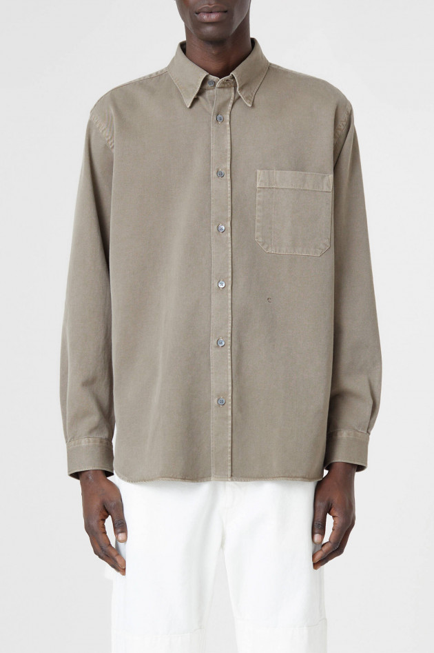 Closed Baumwoll-Twill Hemd in Braun