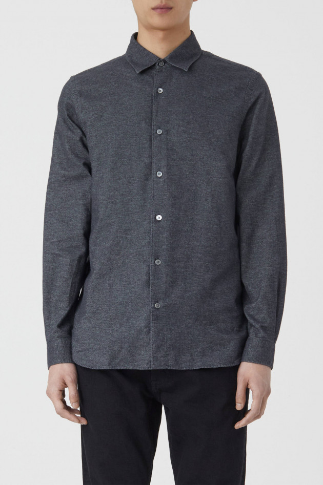 Closed Hemd aus Baumwoll Twill in Dunkelgrau