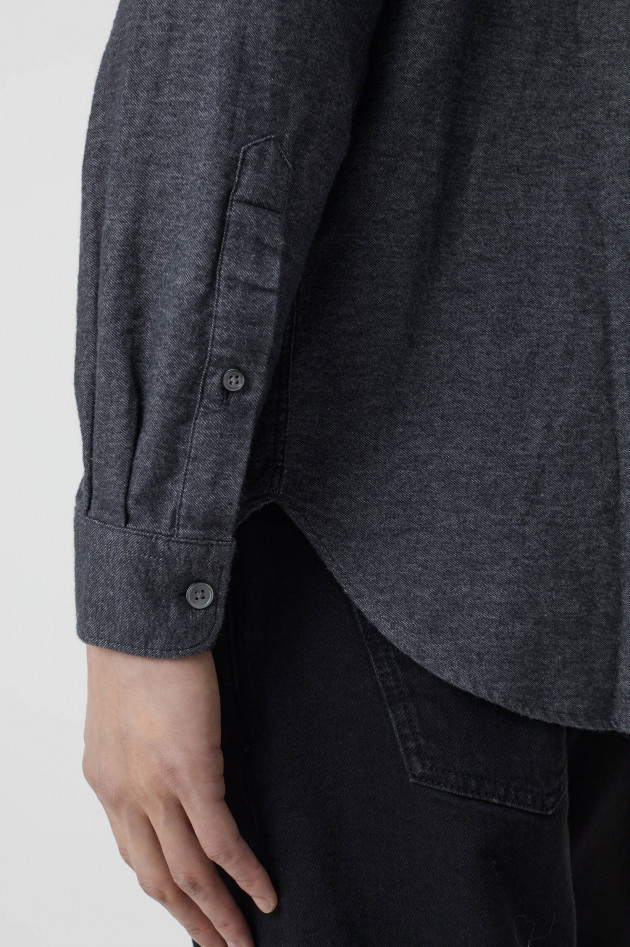 Closed Hemd aus Baumwoll Twill in Dunkelgrau