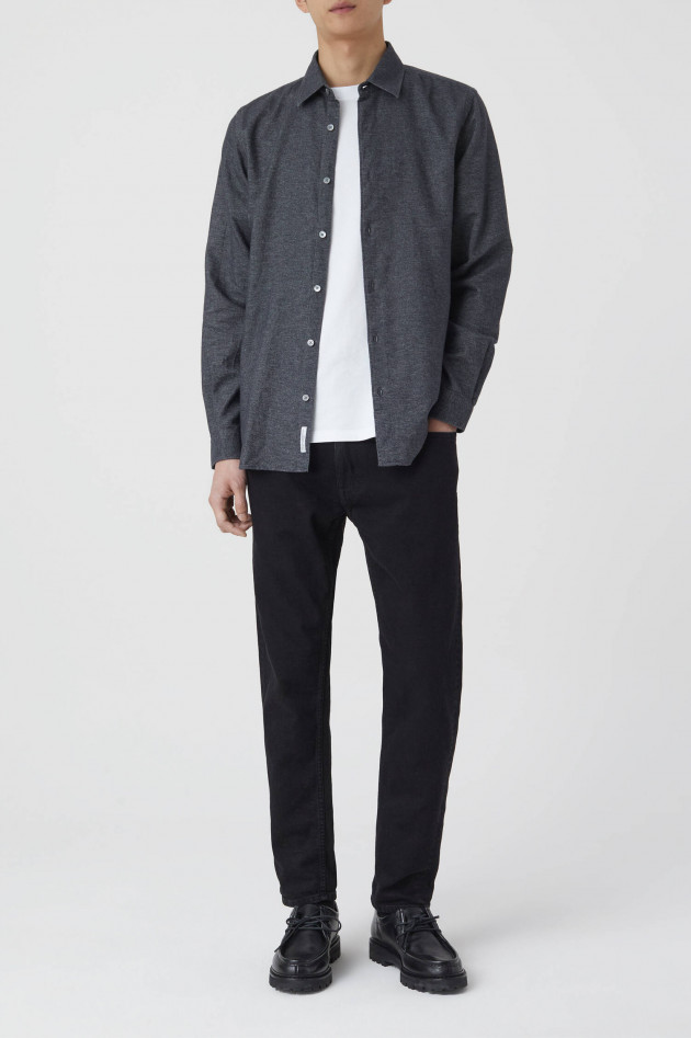Closed Hemd aus Baumwoll Twill in Dunkelgrau