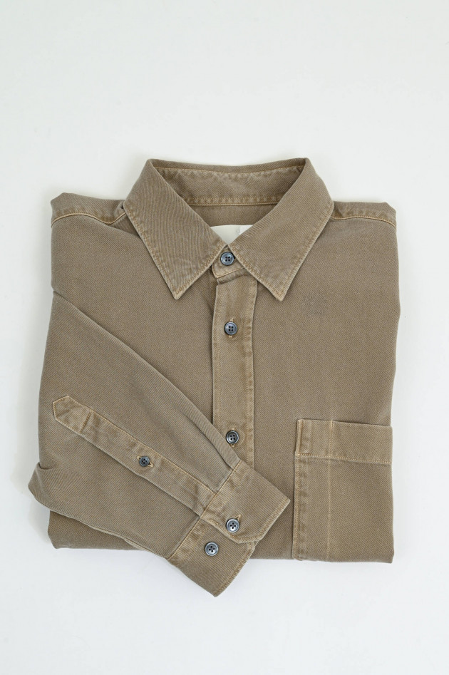 Closed Overshirt mit aufgesetzter Tasche in Rock Beige