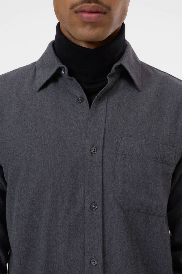 Closed Flanell-Hemd aus Baumwolle in Dark Grey