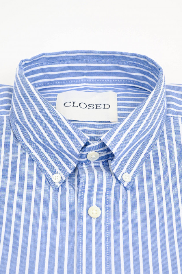 Closed Gestreiftes Baumwollgemd in Blau/Weiß