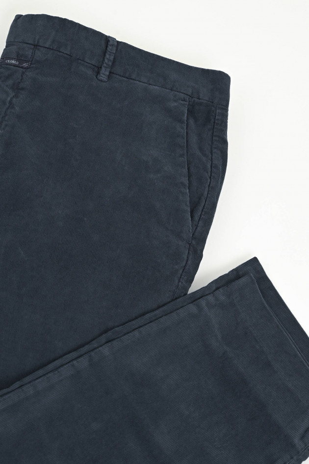 Closed Cordhose DARWIN SLIM in Dunkelblau