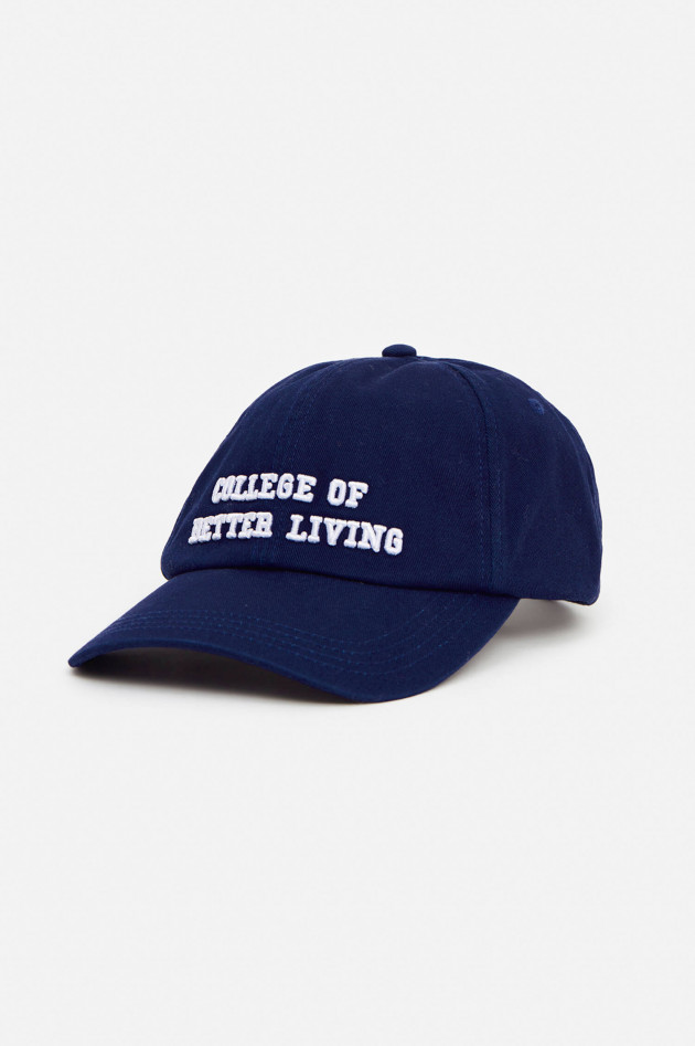 Closed Basecap mit Schriftzug in Navy