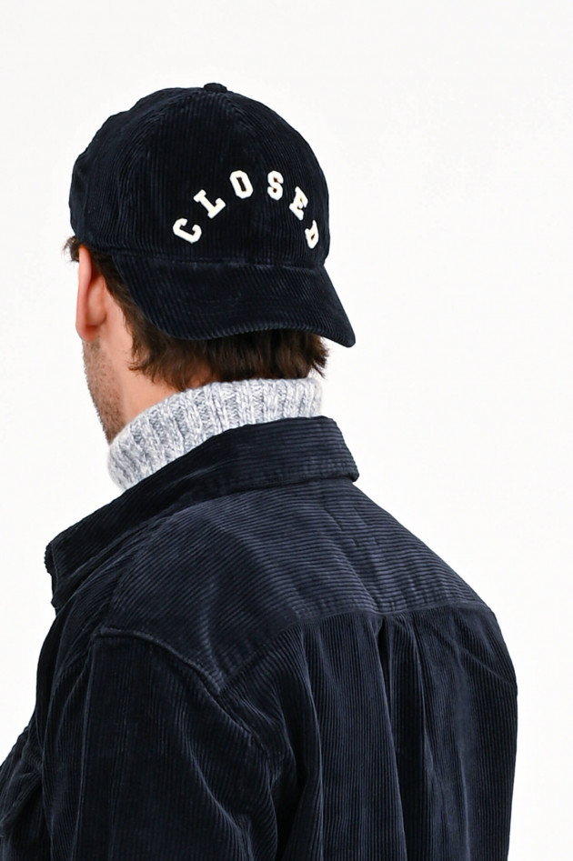 Closed Logo-Basecap aus Cord in Nay