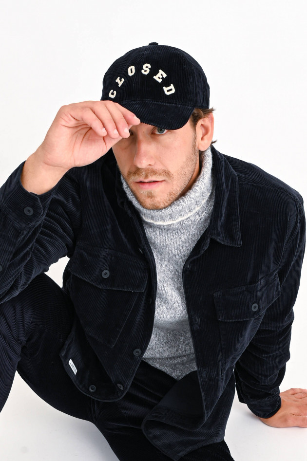 Closed Logo-Basecap aus Cord in Nay