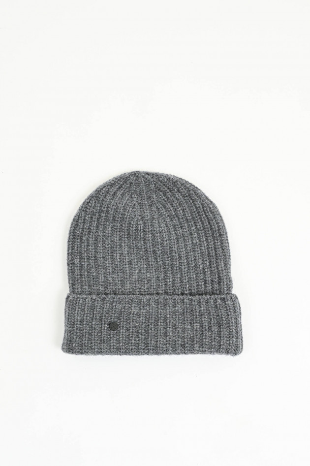 Closed Beanie aus Wolle in Grau meliert