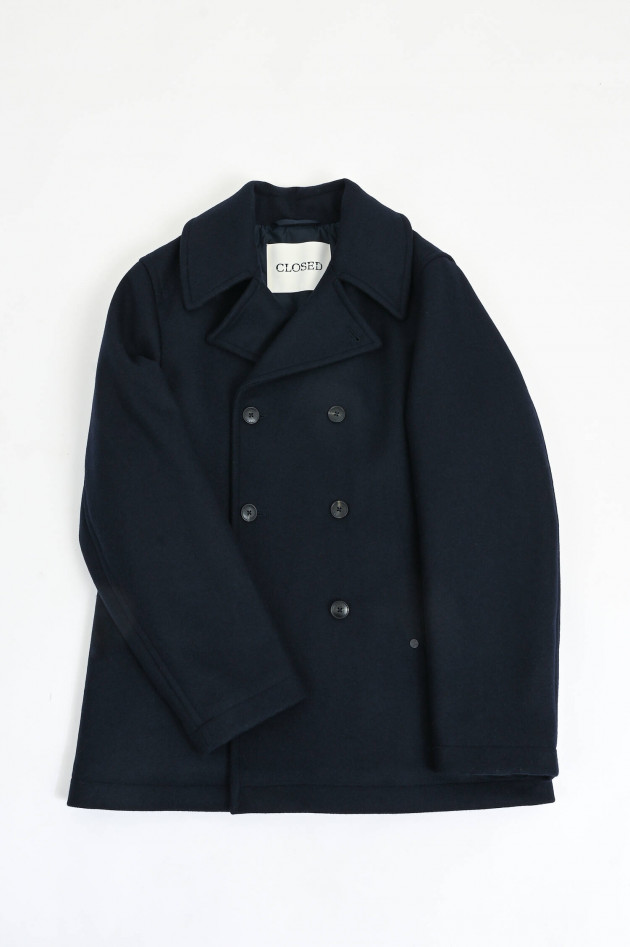 Closed Caban-Jacke aus Woll-Mix in Navy