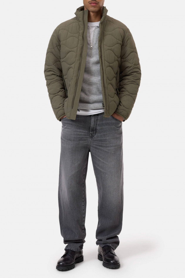 Closed Steppjacke in Forest Green