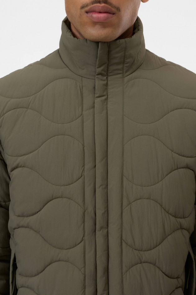 Closed Steppjacke in Forest Green